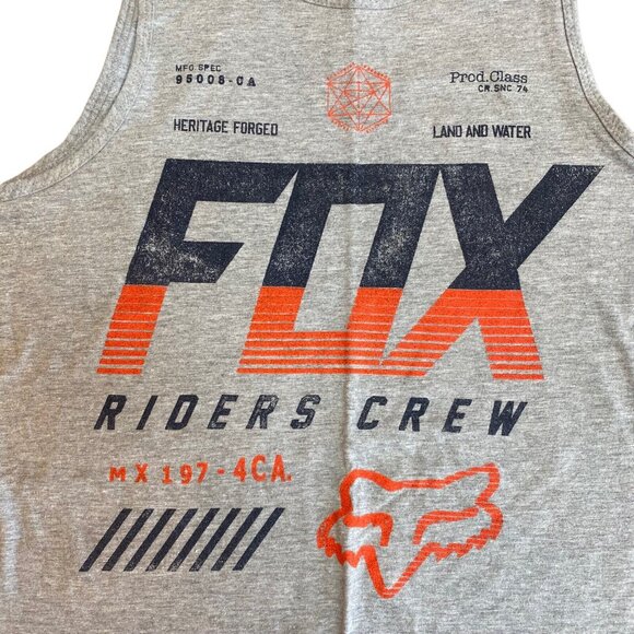 Fox Racing Tank Top Sleeveless Shirt Mens Medium Stardard Fit Gray - Picture 2 of 4